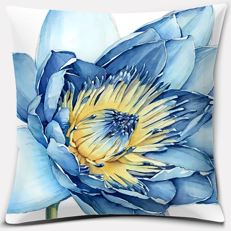 Flower and Bird Printing Series Pattern Pillowcase Square Pillowcase Home Office Decoration Pillowcase