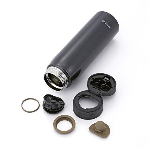 Tiger MCX-A050-KL 500ml Stainless Steel Mini Water Bottle, Direct Drinking, Auto-Lock, Sahara Mug, Lightweight, Dream Gravity, Lamp, Black