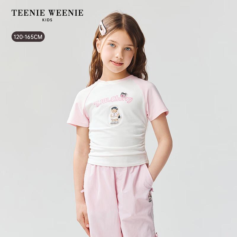 

Teenie Weenie Kids Girl s Stretch Raglan Short Sleeve Colorblock T-Shirt 140