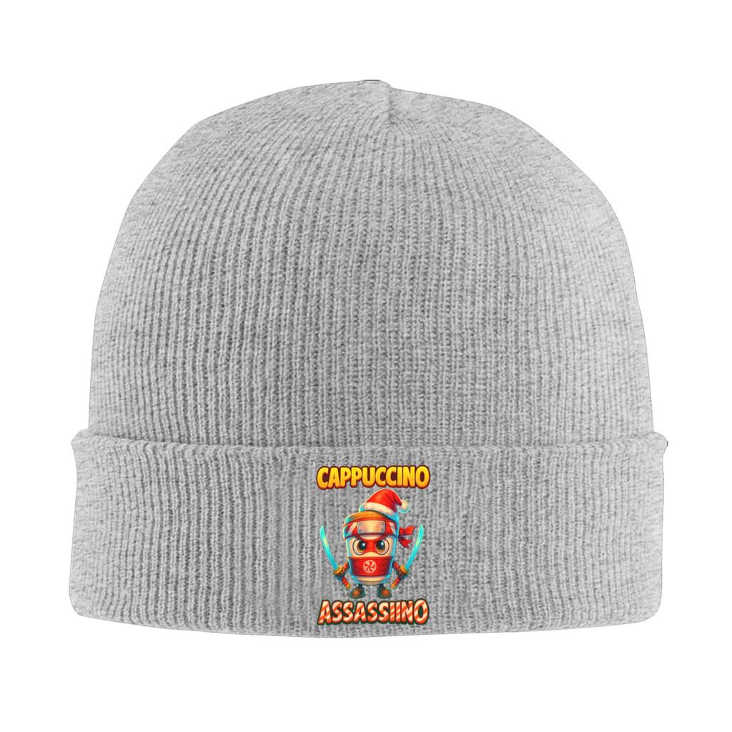 Christmas Cappuccino Assassino Italian Brainrot Meme Xmas Beanie Hats Skullies Beanies Men Warm Soft Caps Winter Bonnet Hats