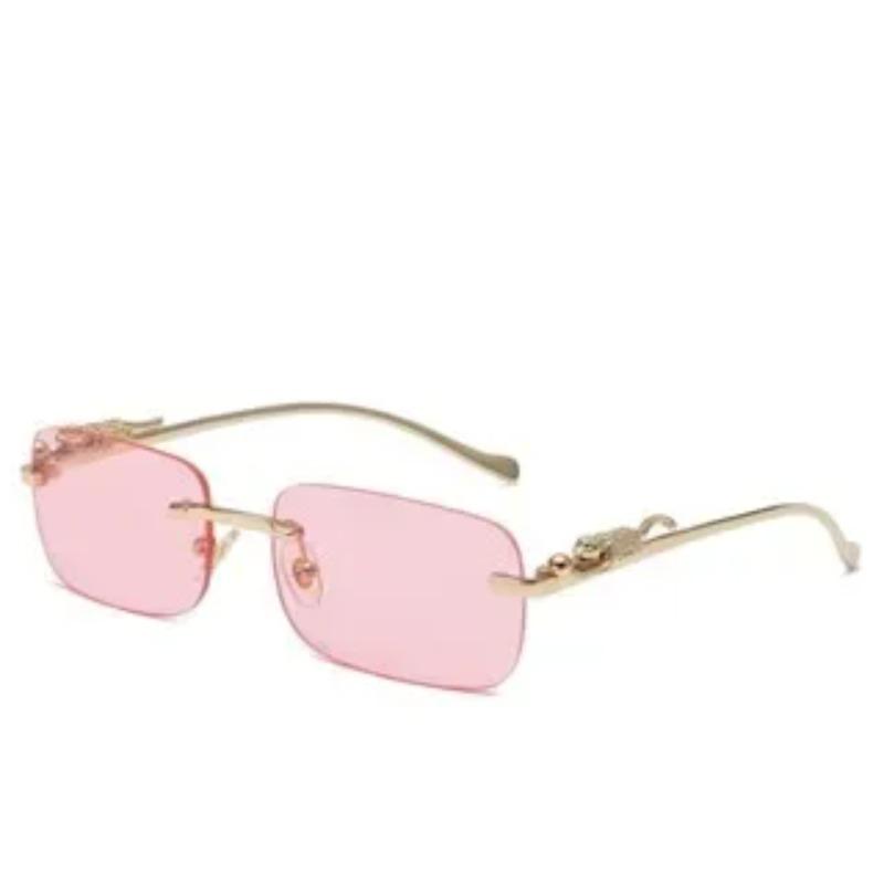 

Маленькие прямоугольные солнцезащитные очки без оправы, женские роскошные брендовые модные квадратные солнцезащитные очки с леопардовым оттенком