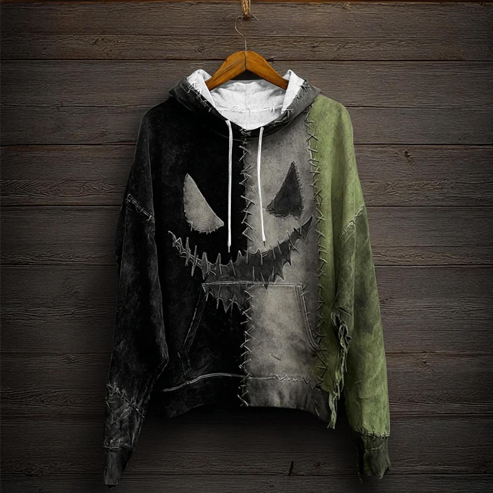 

Мужская повседневная спортивная толстовка с длинным рукавом на Хэллоуин XXL хаки