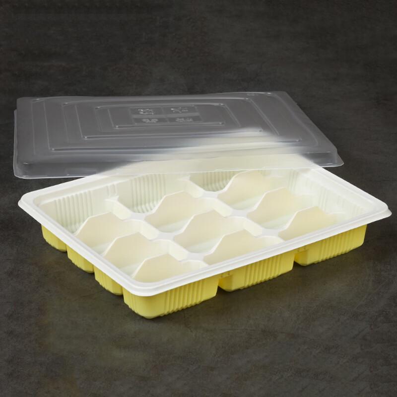 

Disposable 12-Compartment Plastic Dumpling Box with Lid