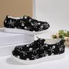 Women's Canvas Shoes Chunky-Sole Loafers Versatile Slip-On Lazy Shoes Comfortable Soft-Sole Low-Cut Single Shoes for Commuting