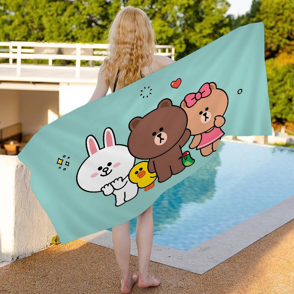 Classic Cartoon L-LINE F-FRIENDS Beach Towel Colorful Bath Towels For Girl Microfiber Quick Dry Sand Free Beach Gym Pool