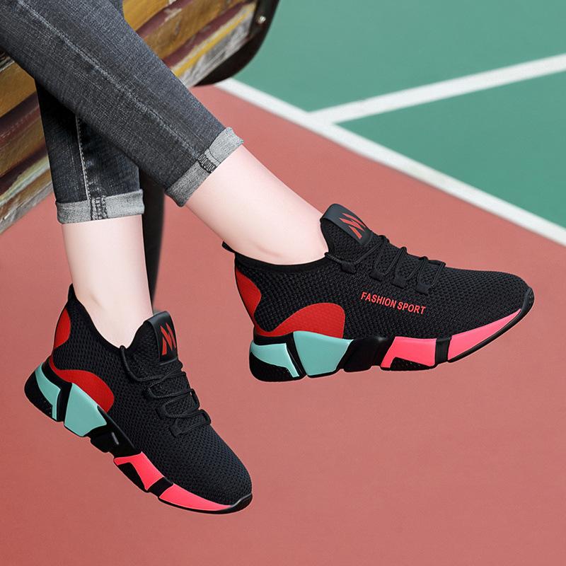 

Net shoes fashion versatile non-slip sports flat casual shoes medium 2 small black shoes work shoes 36 червоний