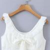 2026 Chic Lace Bowknot Vest: French Square Neck, Sexy Open Back, Short Top