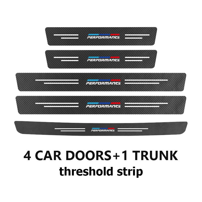 4pcs Car Door Sill Protector Carbon Fiber Threshold Stickers For BMW M E87 E30 E46 E28 E39 F18 F35 G03 F10 E93 F20 AG9