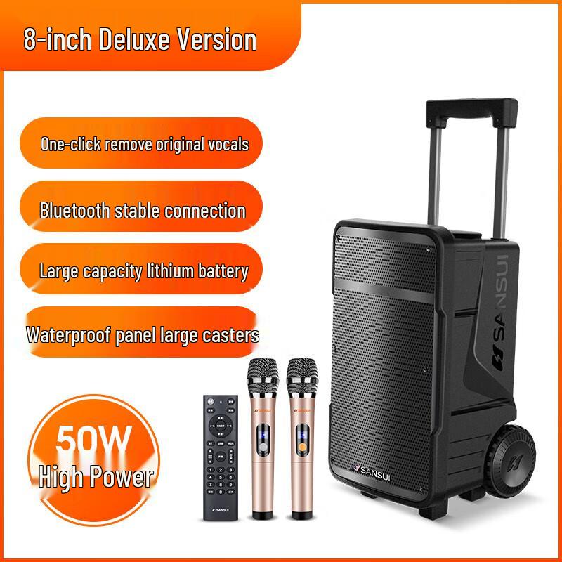 SANSUI A08 8-inch Portable Outdoor Karaoke Speaker