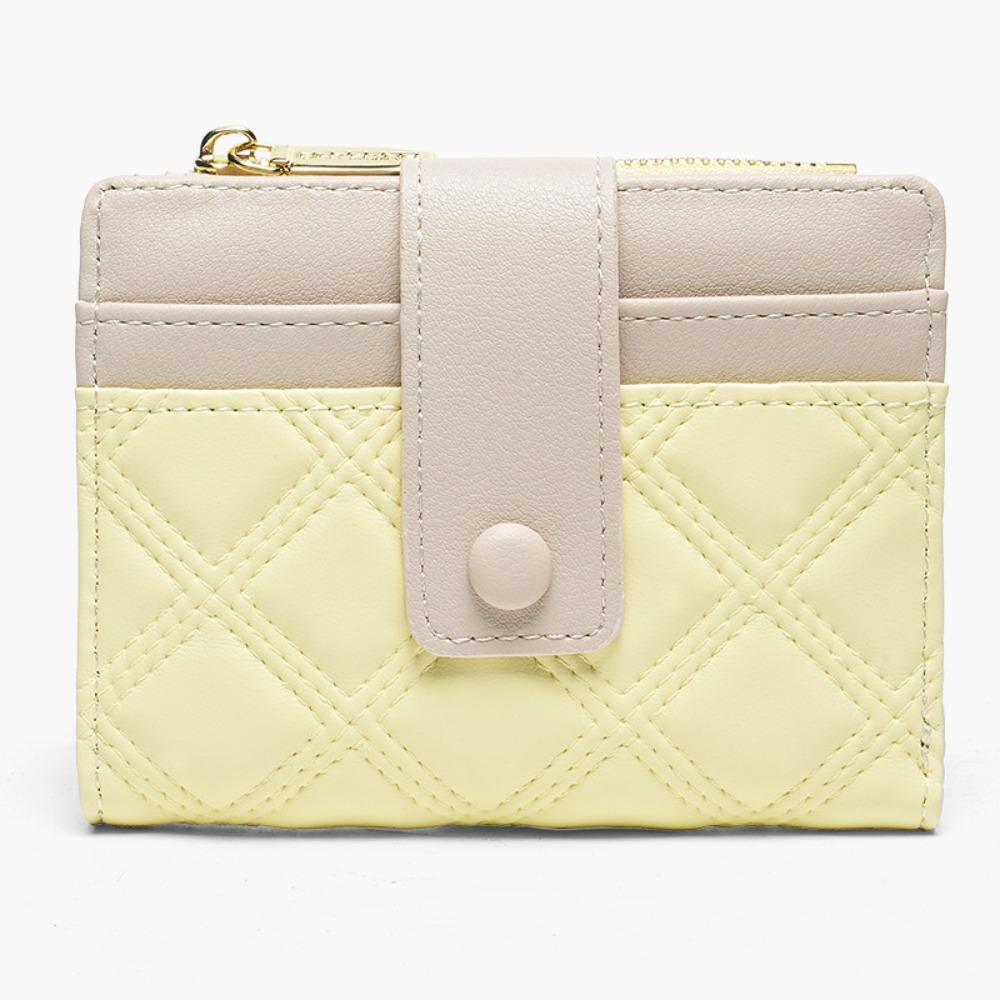 

Короткий кошелек из ПУ на молнии, несколько отделений для карт, держатель для карт, милый складной кошелек для монет, на каждый день жёлтый