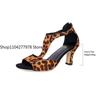 Fashion 2025 Summer Hot Selling Women's High Heel Sandals Sexy Leopard Print Fish Mouth Back Zipper Fashion Simple Plus Size Women Shoes