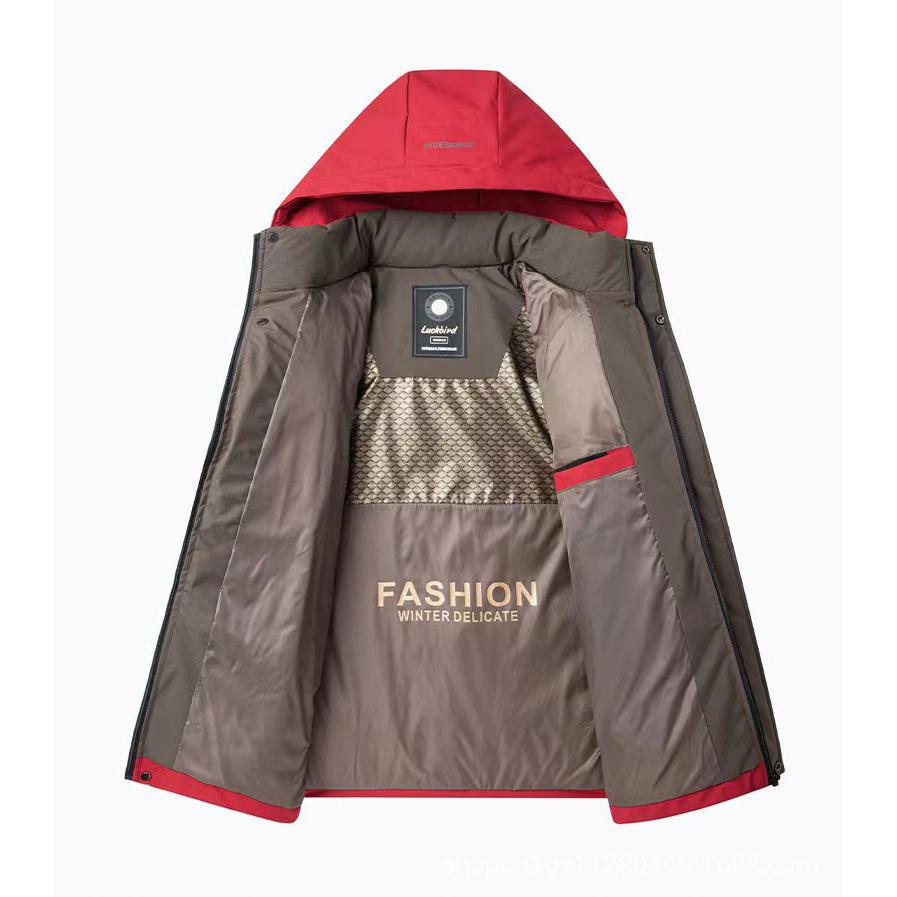 Graphene Warm Windproof Jacket Men Winter Fashion Comfortable Thickened Outdoor Hooded Overcoat Male Casual Clothes