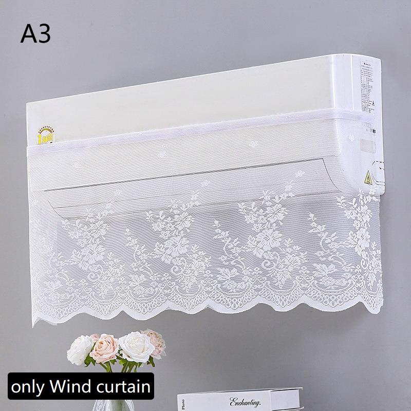 Spitzenstickerei Blume Vorhang Winddicht Staubdicht Hängeabdeckung Anti-Direktzugluft Klimaanlagenvorhang Schlafzimmerdeko