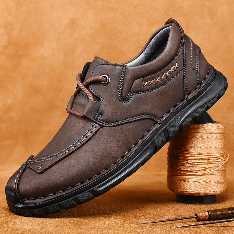 Fashion Good Quality Handmade Casual Leather Shoes Men Slip On Design Man Shoes Outdoor Male Sneakers For Antumn & Winter