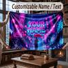 City Cyberpunk Theme Throw Blanket Custom Name Text Personalized Blanket Soft Cozy Blanket for Home Sofa Bed