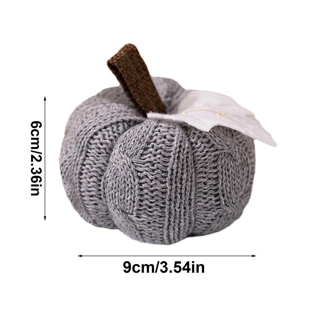 Handmade Knitted Pumpkin For Farmhouse Thanksgiving Harvest Festival Decoration Autumn Artificial Pumpkin Ornament Kids Gift