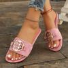 Fashion 2025 Casual Comfortable Travel Summer New Flip-flops Female Summer Wear Flat Beach Slippers Metal Decoration Female Flat Sandals