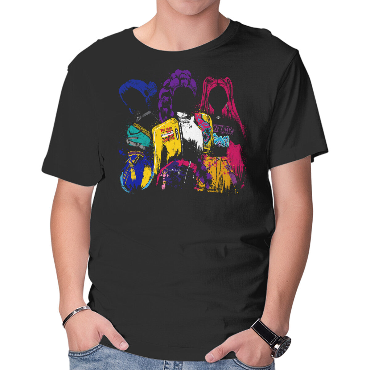 Unisex Crew Neck T-Shirt Hunters Behind The Shadows Graphic Short Sleeve Casual Tee XL