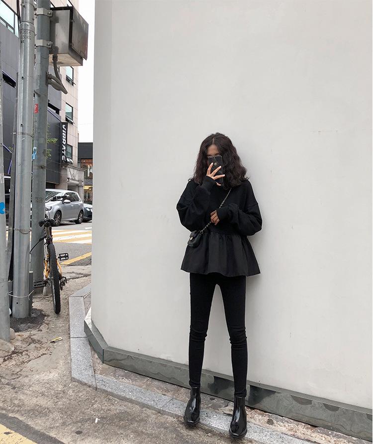 

2023 Autumn Korean Women s Loose Casual Long-Sleeve Solid Color T-Shirt Sweater Trend