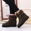 Fashion Waterproof Plush Warm Ankle Boots Women Zip Fur Faux Suede Snow Boots Non-slip Cotton Shoes Women's Winter Boots Botas Mujer