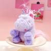 Pink Purple Messy Unicorn Plush Keyring With Practical Rope For Keys And Bags