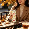 Straight Cup 591ml Bountiful Pumpkins and Melon Fruits Straw Cup Portable Tumbler Car Cup Ice Retention Cup Stainless Steel Tumbler