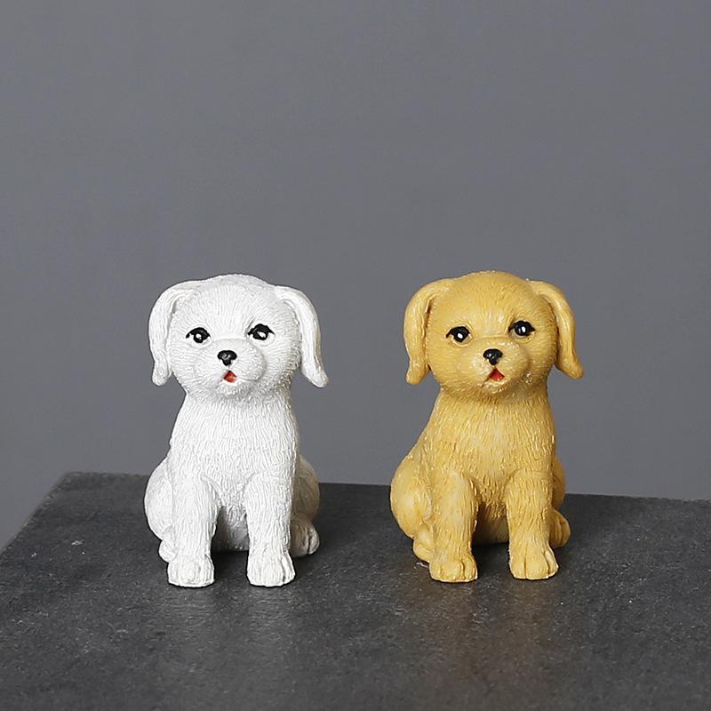 Creative Small Cute Resin Animal Shape Flower Pet Figure Diy Micro Landscape Doll Ornament