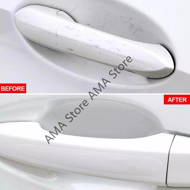 X7JF Vehicle Door Handle Shield Transparent Adhesive Film Antiscratch Protector Easy To Install For Automotive Exterior 8pcs