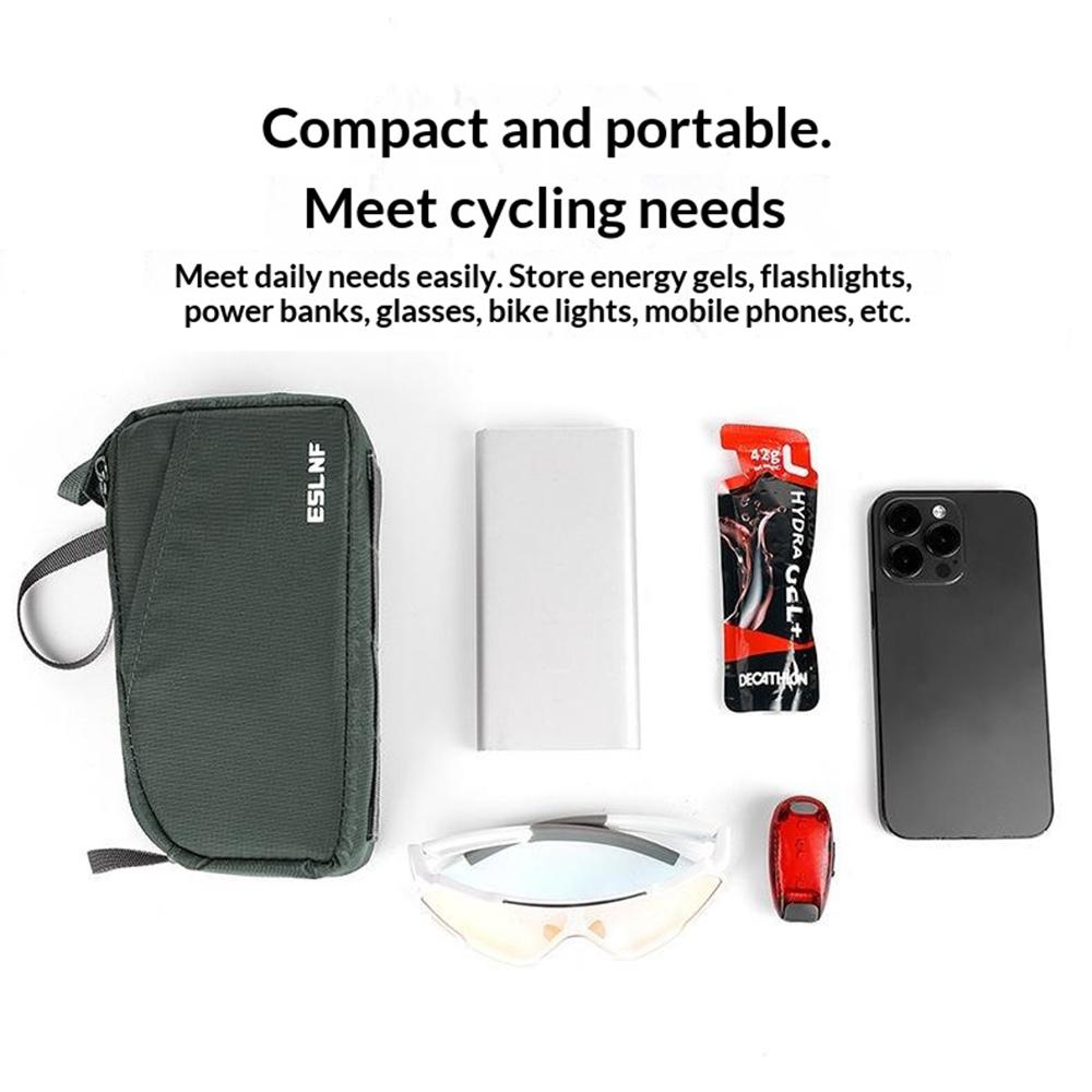 ESLNF 07CF0028 Bike Top Tube Bag Waterproof Large Capacity Front Frame Bag for Mountain Road Bicycle Outdoor Cycling Accessories