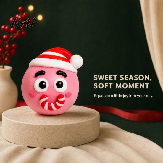 Stress Relief Balls 1/5Pcs DIY Christmas Toy, Reindeer Snowman Ball with Sensory Fidget Toy Detachable Expression Accessory, Soft Squeeze Party Favors