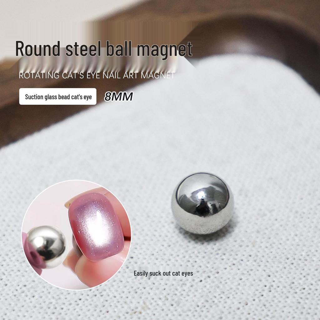 8mm Round Magnetic Steel Beads for Nail Salons, Strong Suction Magnets, and Cat's Eye Glass Glue.