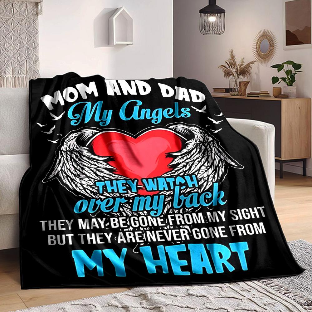1pc Mom and Dad Memorial Blanket - Perfect Gift for Birthdays, Christmas & Halloween- Soft, Warm & Versatile yy250909135 75x90cm