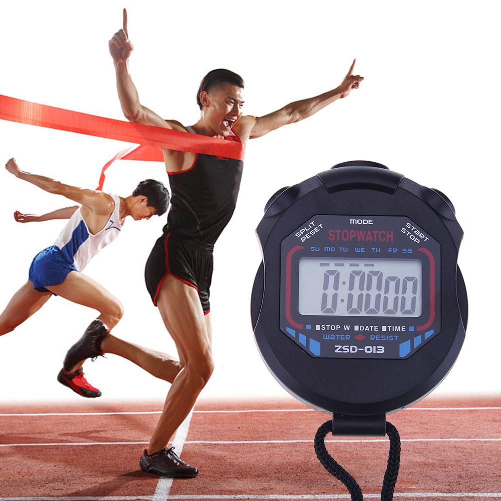 Digital Running Timer Waterproof Handheld Sports Stopwatch Electronic Multifunctional Lightweight Practical  with Strap