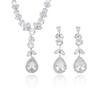 European-American Style Zircon Tulip Necklace & Earrings Set - New Fashion Trend Collarbone Chain