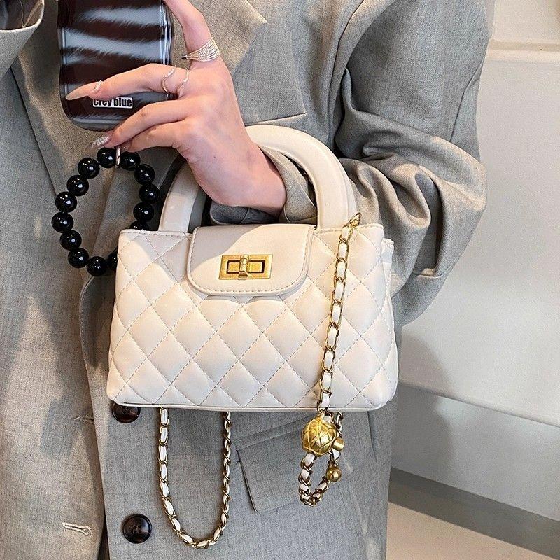 Tasche Neue Handtasche Tasche Leichter Luxus Nische Premium Gefühl Raute Rosa Damen Umhängetasche