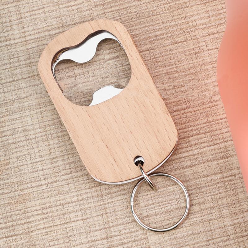 Bottle Opener Pendants Red Wine Wood Bar Key Chains Rings Portable Holder Creative Alloy Beer Gift Accessories