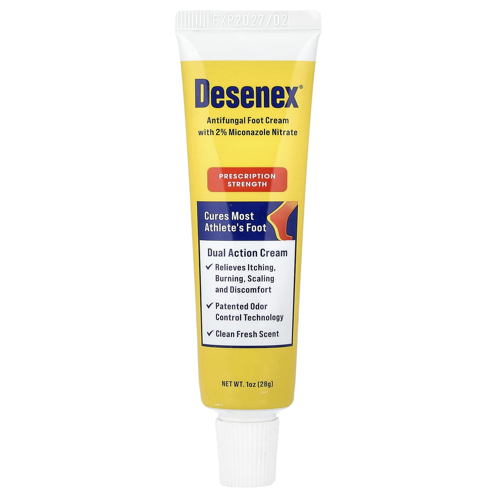 

Desenex, Antifungal Foot Cream with 2% Miconazole Nitrate, Clean Fresh, 1 oz (28 g)