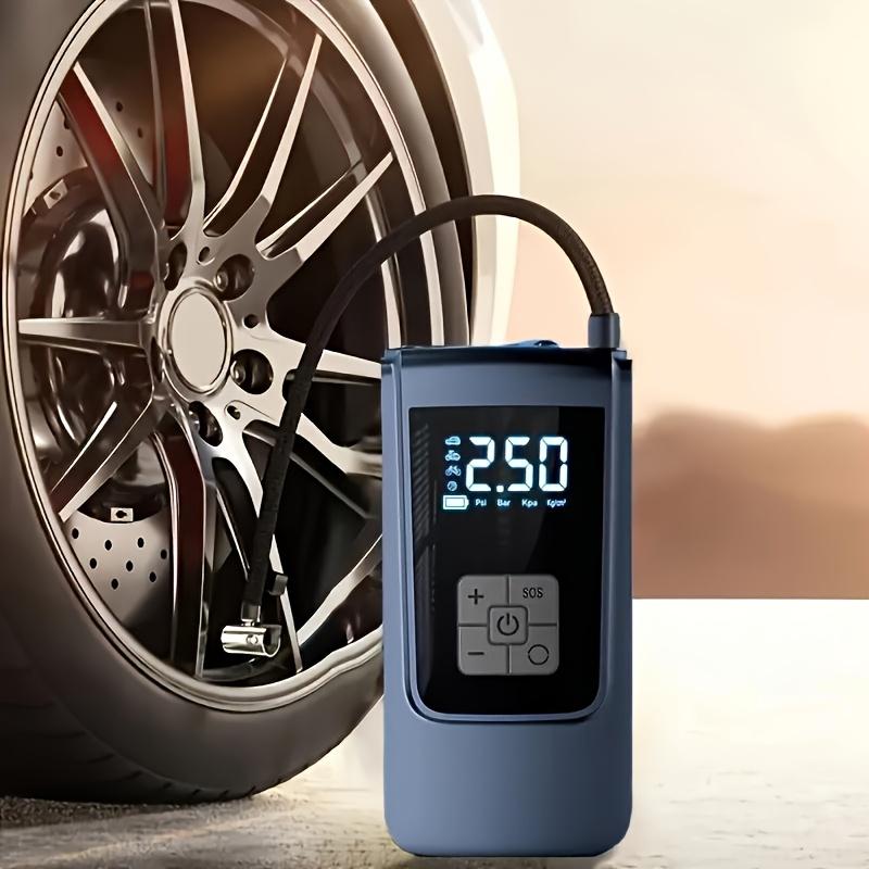 [Portable Tire Inflator] Portable Tire Inflator - Rechargeable Electric Pump with LED Flashlight and Nozzle Set,Suitable for Cars,Motorcycles,Bicycles