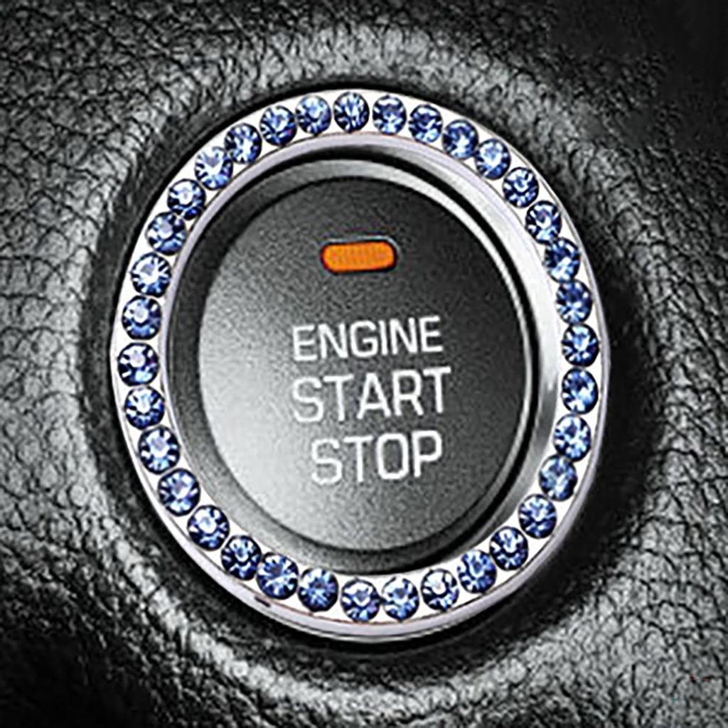 Car Engine Start Button Cover, Car One Button Start Diamond Decorative Ring Button Rhinestone