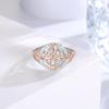 Sterling Silver Celtic Knot Ring with Round Cubic Zirconia Accents and Rose Gold Plated Detailing for Women and Girls