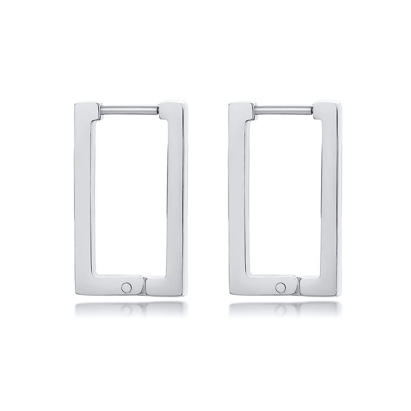 Minimalist Square Hoop Earring for Women Girls Ear Huggie Rectangle Hoops Dangle Stainless Steel Not Allergic