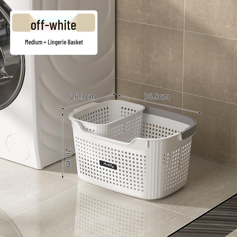 Large Portable Laundry Basket - Breathable, Plastic Storage Bin for Dirty Clothes In Bathroom or Dormitory