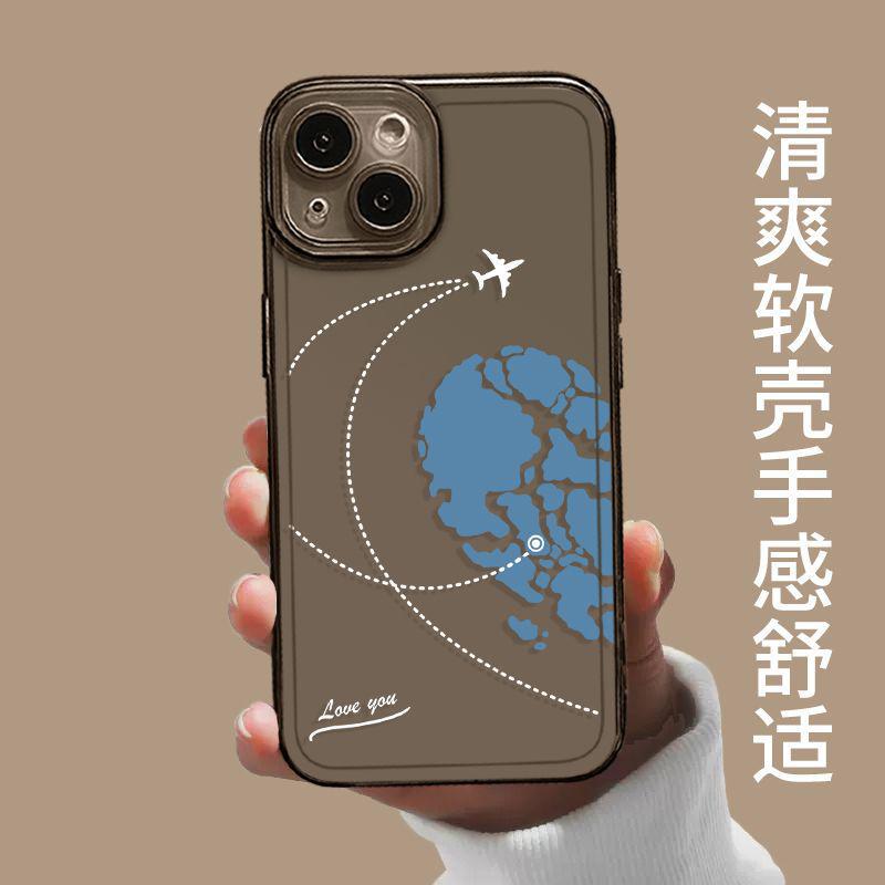 Love Map Applies To Apple 17/16/15 Promax Couple Mobile Phone Case iPhone14/13 Transparent 11/12