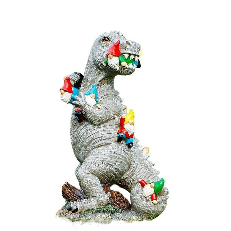Garden Dwarf Statue Courtyard Decoration Outdoor Garden Decoration Dinosaur Dwarf Ornament Courtyard Lawn Decoration Female Gardening Gifts