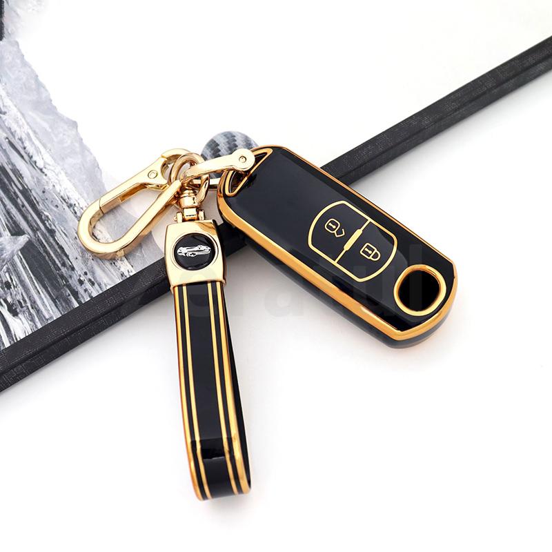 Shell Fob Holder For Mazda 2 3 6 Atenza Axela Demio Cx-5 Cx5 Cx-3 Cx7 Cx-9 2 Buttons Tpu Car Remote Key Case Cover Accessories