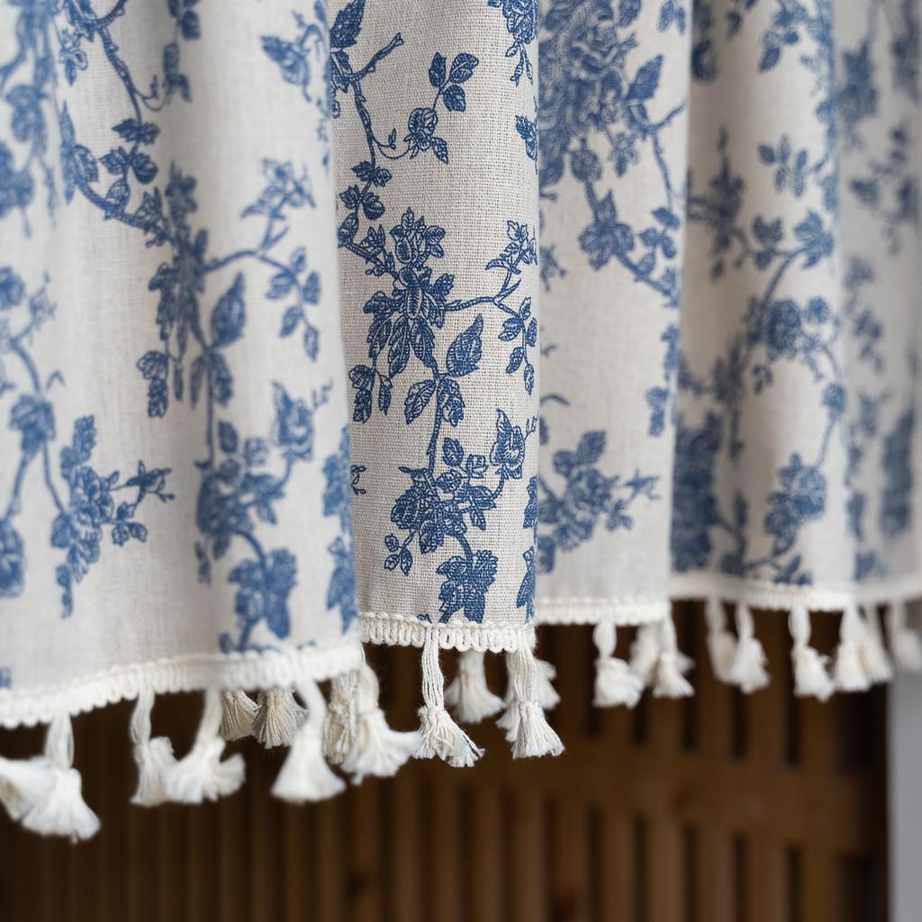 Cafe 60cm pentru Floral Mic Scandinav Cameră Termică Fereastră Golfului Atasament Bară cu Tensiune Perdele Q'foo, Lungi, Ferestre, Imprimeu, Elegant, Stil,