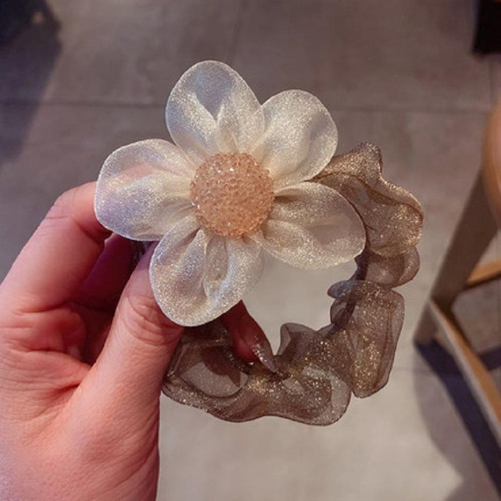 Elasticity Daisy Hair Rope Fold Flower Hair Rope Portable Sunflower Hair Ring