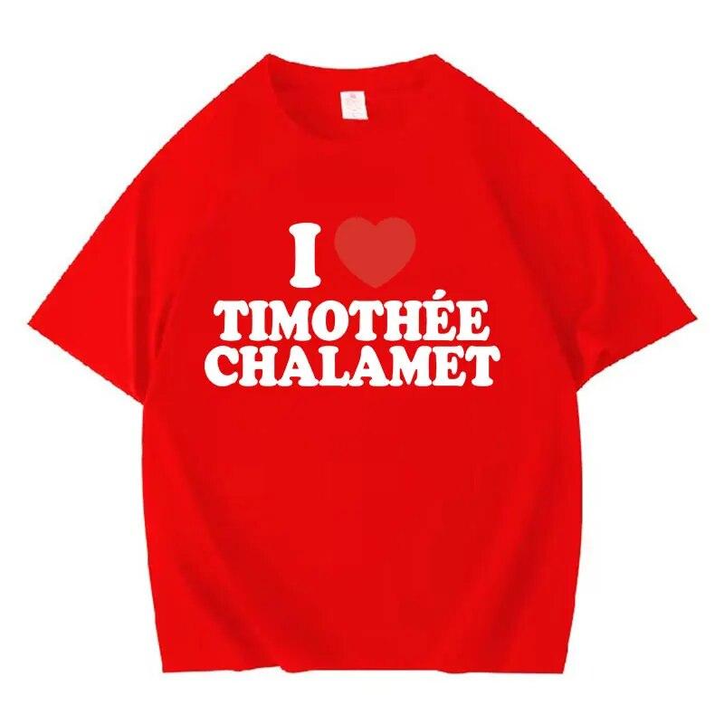I Love THC Timothee Letter Graphic T Shirt Unisex Women Fashion O-Neck Short Sleeve T-shirts Casual 100% Cotton Oversized T-shirt