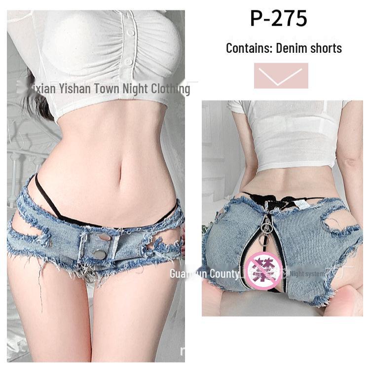 Low Waist Ripped Denim Shorts for Women - Sexy Nightclub Performance Hot Pants