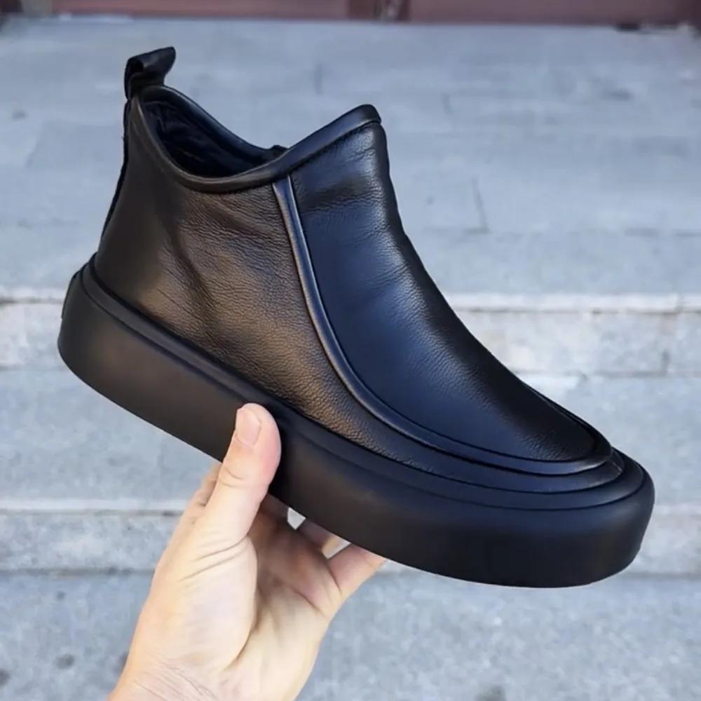 Herbst neue Herren Business Casual Lederschuhe Herren Retro weiches Leder gutes Leder Ärmelmund Lederschuhe